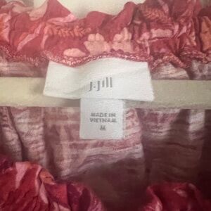 J. Jill Rose-Pink Crinkle Ruffle Top